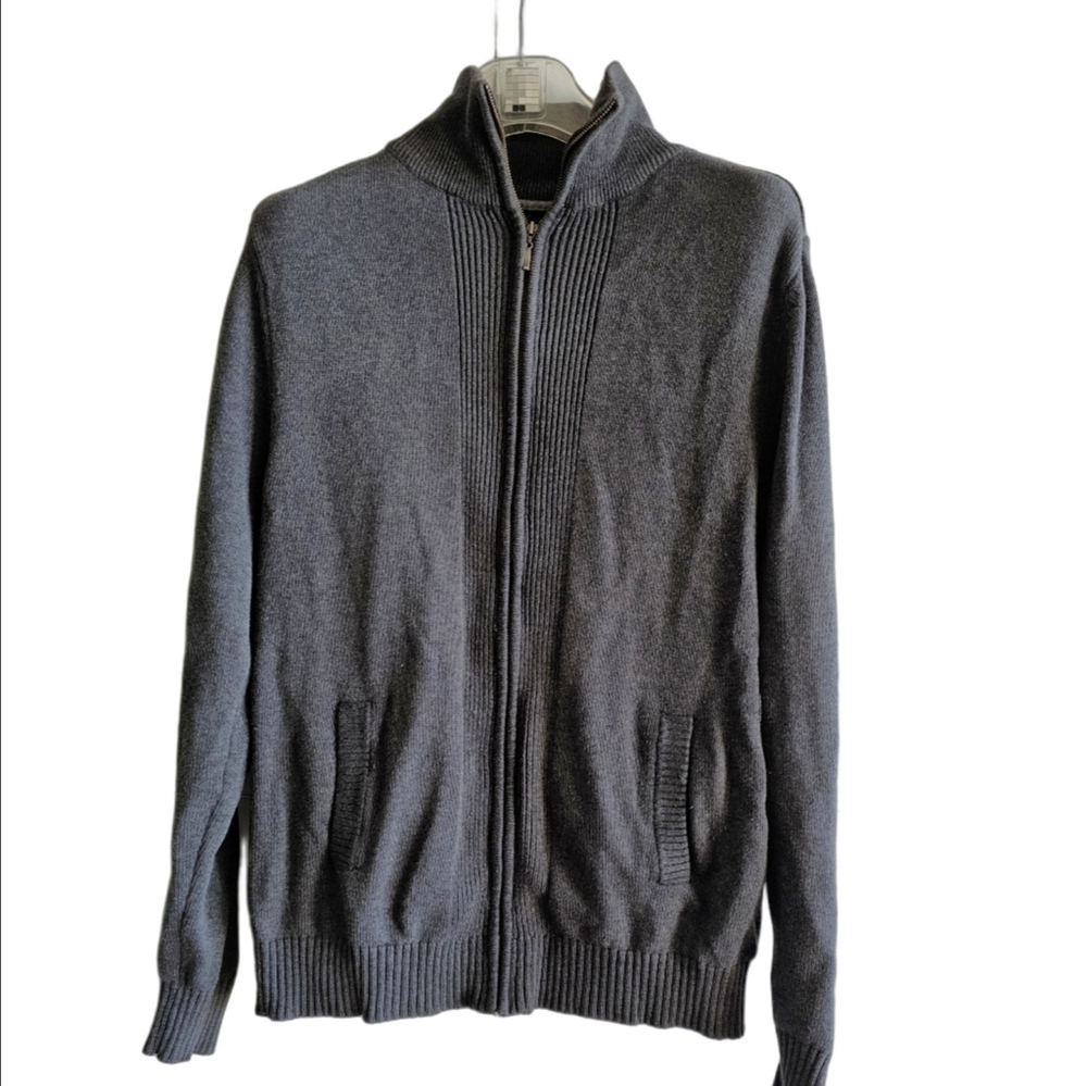 Men's 100%Cotton Full Zip Cardigan